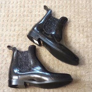 Skechers Memory Foam Black Glitter Women All Weather Booties